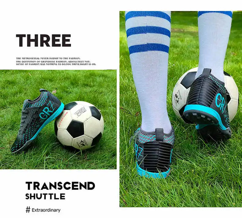 Fashion Green Men's Football Shoes Superstar Outdoor Non-slip Child Futsal