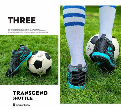 Fashion Green Men's Football Shoes Superstar Outdoor Non-slip Child Futsal