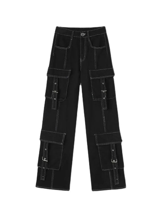 Baggy Jeans Women Cargo Pants Vintage High Waist Streetwear Denim Pants
