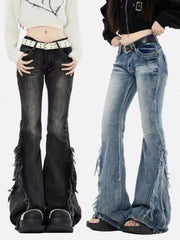 high street retro hottie micro-flare jeans women American Y2k autumn and winter