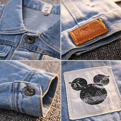 Mickey Denim Jacket For Boys Fashion Coats Children Clothing Autumn Baby Girls Clothes