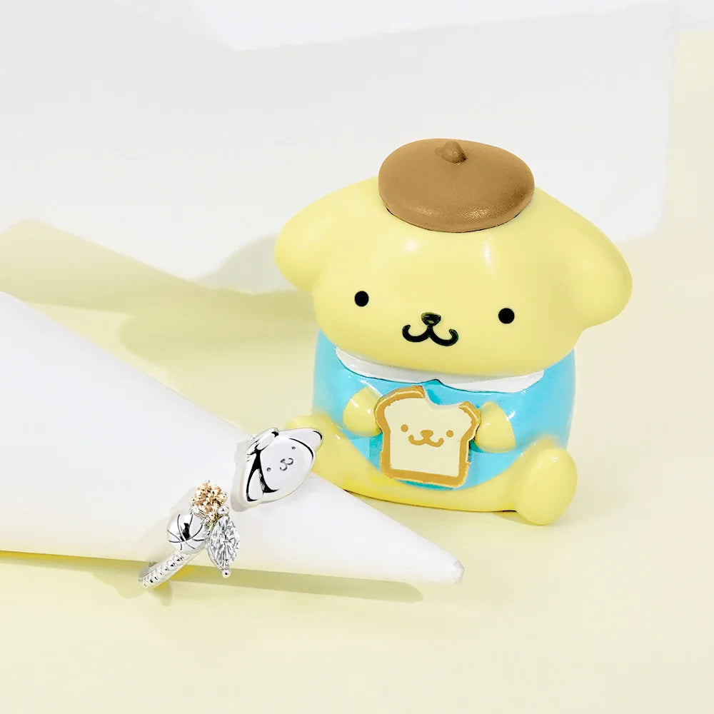 Sanrio Hello Kitty KUROMI College Mix Series-Pompompurin Cartoon Cute Personality Temperament Ring Party Friend's Birthday Gifts