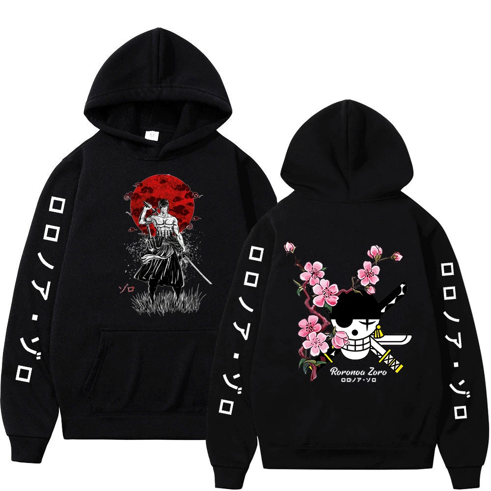 Japanese Anime One Piece Luffy Roronoa Zoro Sanji Harajuku Hoodies Men's Women