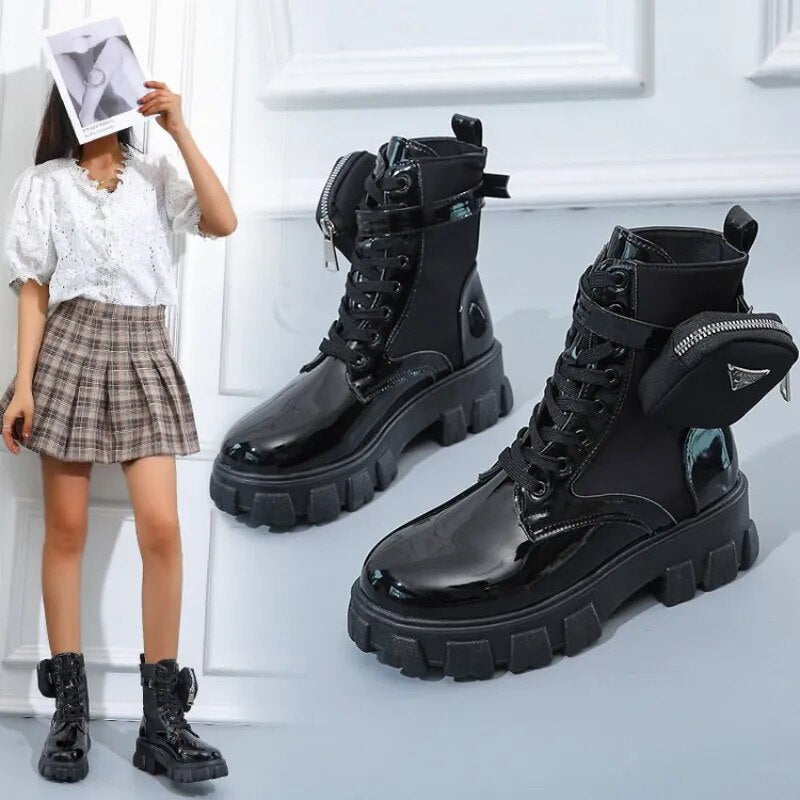 White Boots Winter Shoes Women Ankel Boots Goth Shoes Platform Boots