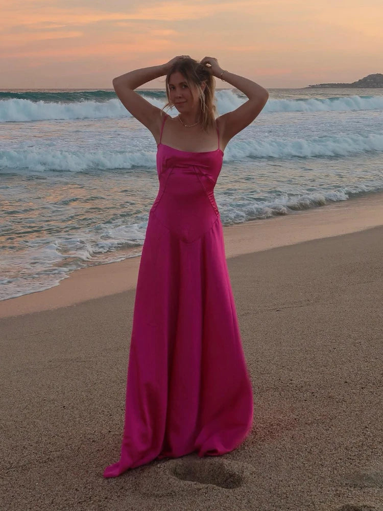 Evening wear Dresses: Black Spaghetti Strap Lace Up Formal Dress