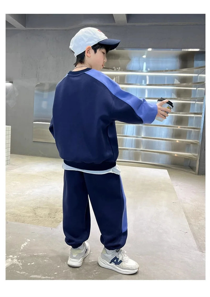 Boys Prints Letter Sets Children Spring Fashion Clothes Suits Kids Casual Sweatshirts+Pants 2Pcs Simplicity Autumn Outfits