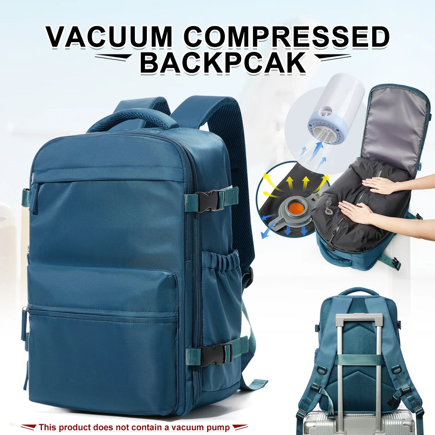 Ryanair Backpack Travel Cabin Airplane Backpack, Air Vacuum Compression Backpack, Women Men Backpack Business Laptop Bag Handbag