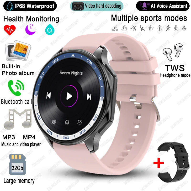 2025 New For OPPO Watch X Smart Watch 4G Memory Music Video HD Bluetooth Call IP68 Waterproof AMOLED Smart Watch TWS Earphones