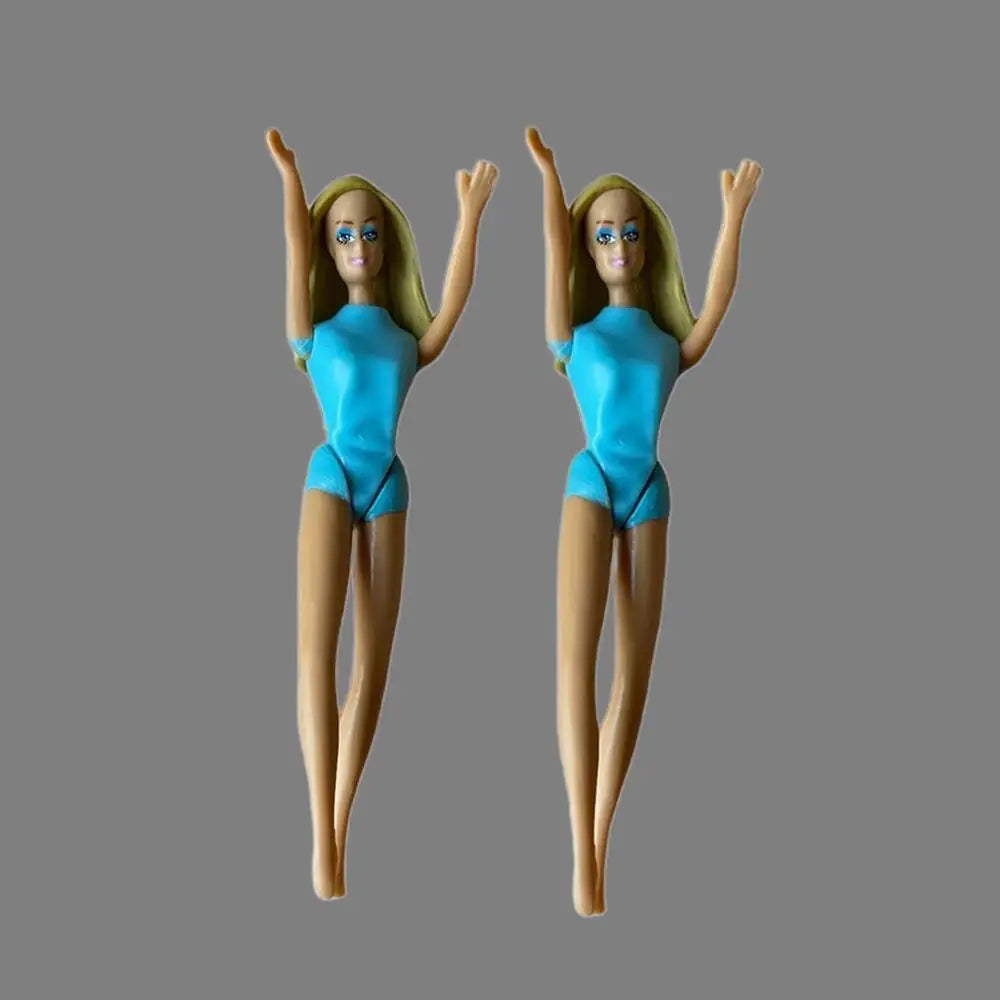 Original Vintage ST Mini Figure Dolls 10cm Flight Attendant 7cm Astronaut Cute Little Girl Joints Movable Limited Collections