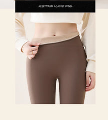 Autumn Winter High Waist Fleece Sharkskin Leggings Women Seamless