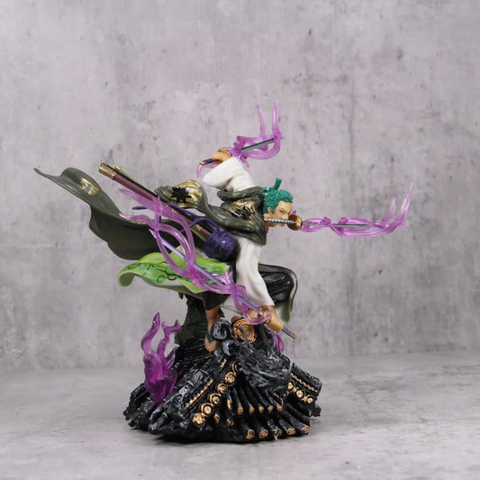 22CM Anime One Piece Action Figure Roof Sauron Three Knife Flow Zoro with Box PVC Collection Statue Model Figurine Toys Boy