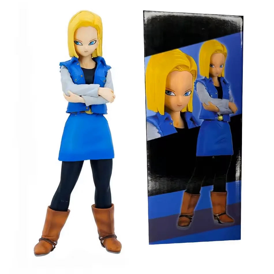 27CM Anime Dragon Ball Z Android 17 18 Figure Android 18 PVC Action Figures Collection Model Toys for Children Christmas Gifts