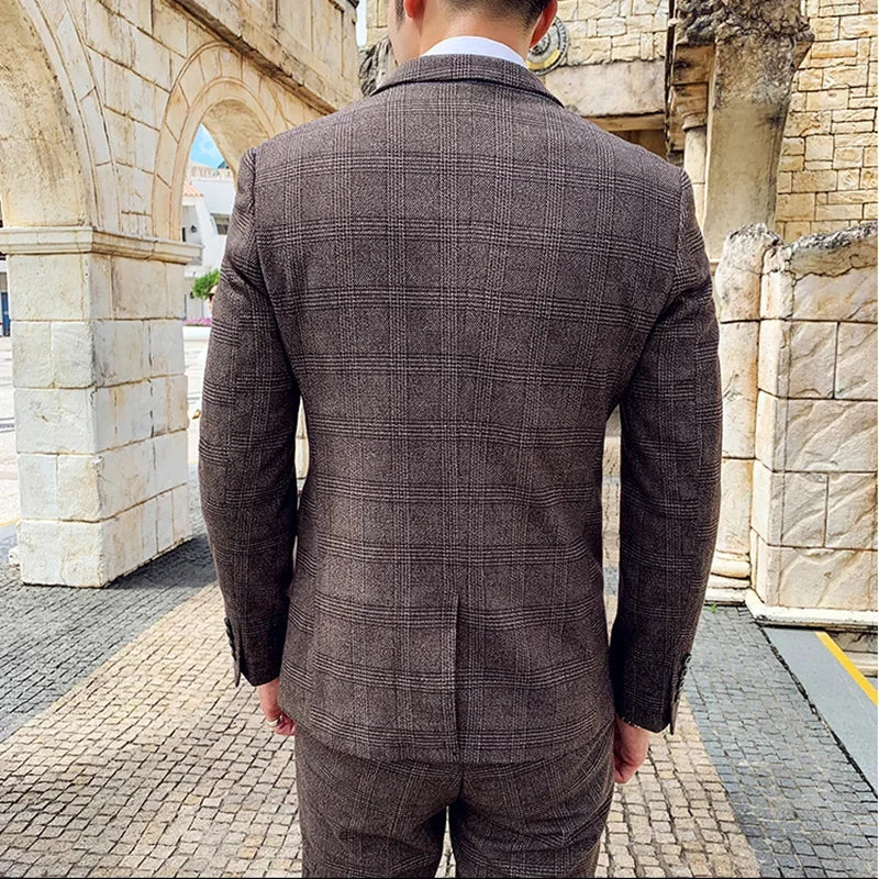 Tuxedo for Mens: Boutique M-7XL (Blazer + Vest + Trousers) Men's Suit Fashion