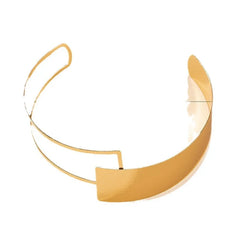 Large Opening Width Torques for Women Simple Gold Color Metal Geometric Choker