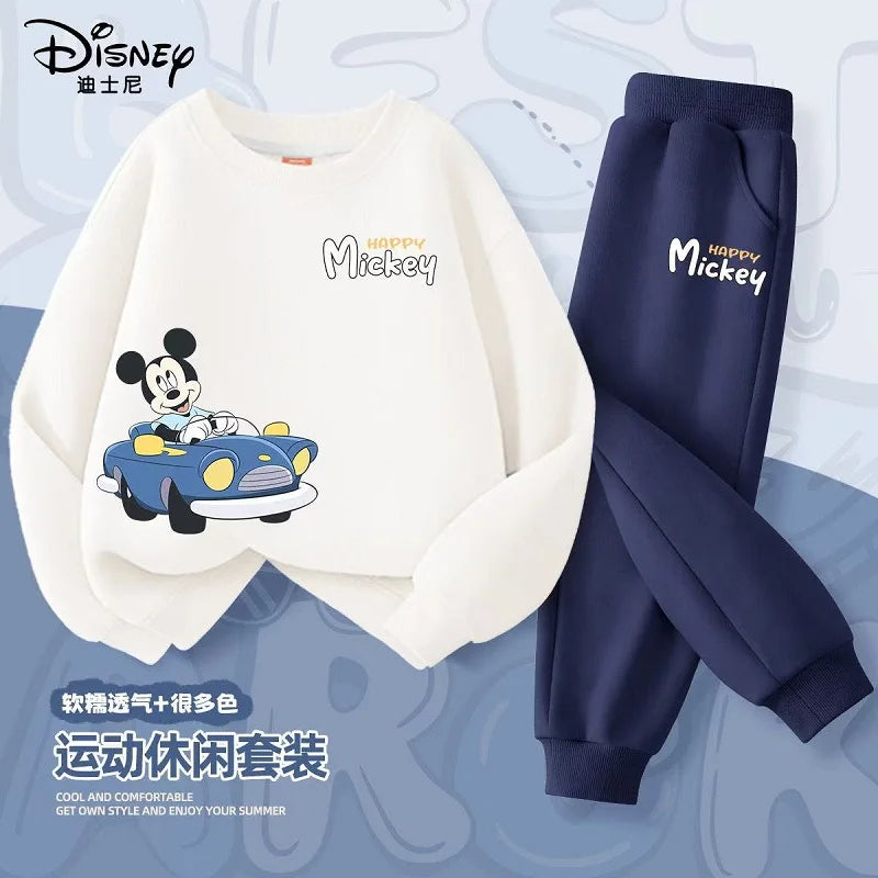 Autumn Baby Girl Boy Clothes Set Children Disney Mickey Printing Sweatshirt Top and Pants Bottom 2 Pcs Suit Cotton Tracksuit