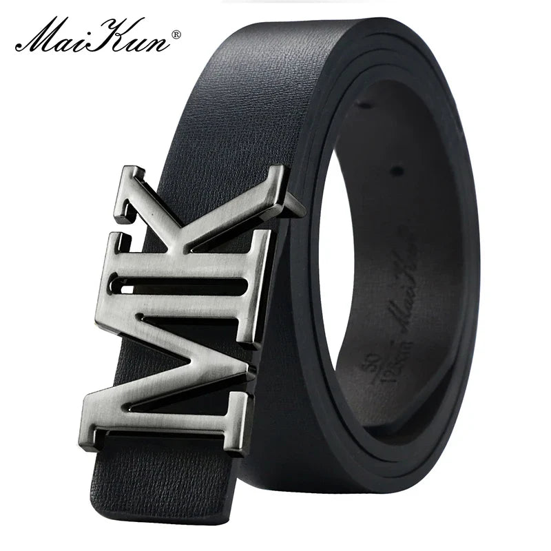 Maikun Men's Reversible PU Leather Dress Belt Rotated Black Buckle Belt Valentine's Day