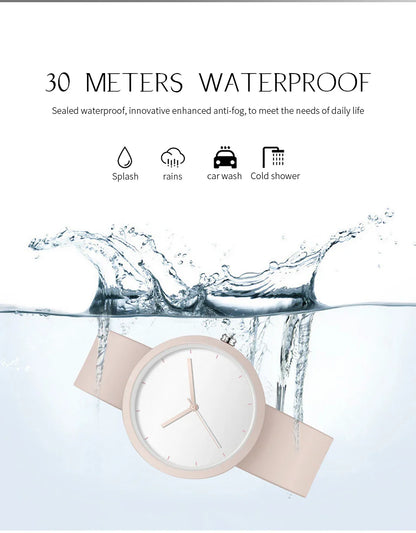 Minimalism Watch For Women 41mm Case with PVD Finish Rubber Strap