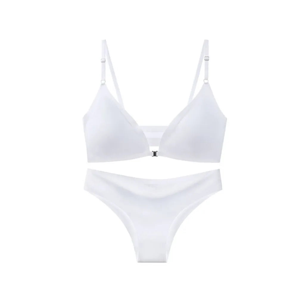 Ice Silk Seamless Bra and panty set, Beautiful Back Push-up Bra
