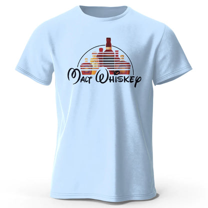 Men's Malt Whiskey Printed T-Shirt 100% Cotton Oversized Funny Graphic Tees for Men Women Summer Tops
