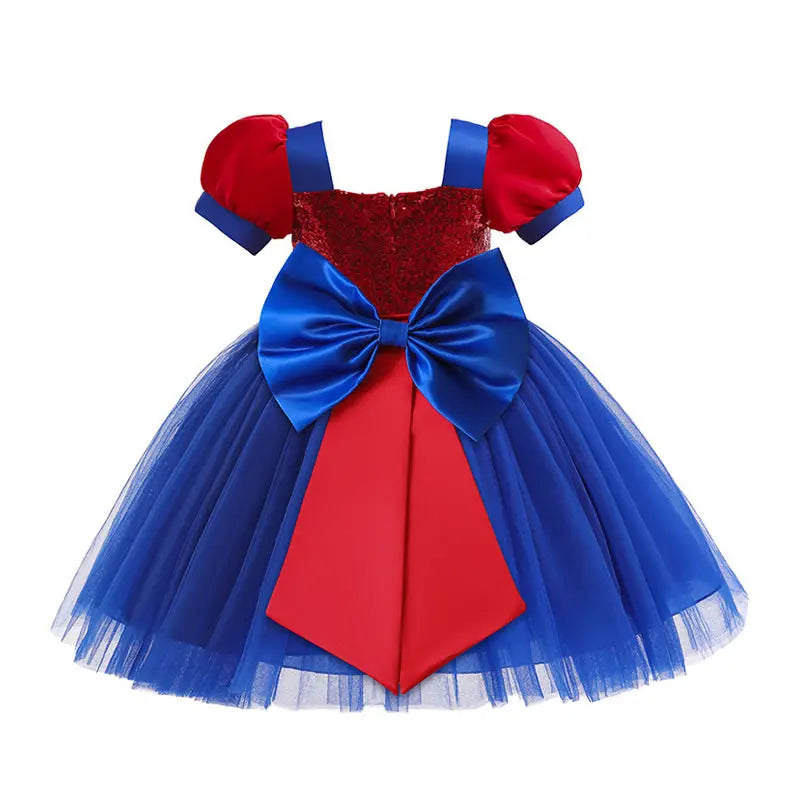 Halloween Costume For Baby Girl TUTU Lace Dress Festive Kid Bow Sequins Party Princess Frock+Headband Child Tunic Cloth