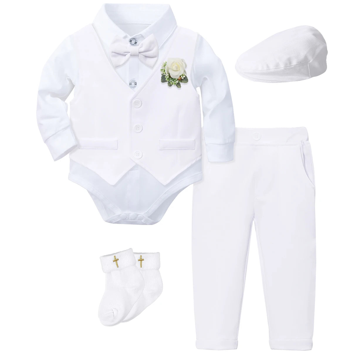 Outfit Boy Infant Baby Church Christening Suit Toddler White Blessing Set Newborn Easter Birthday Party Gift Clothes