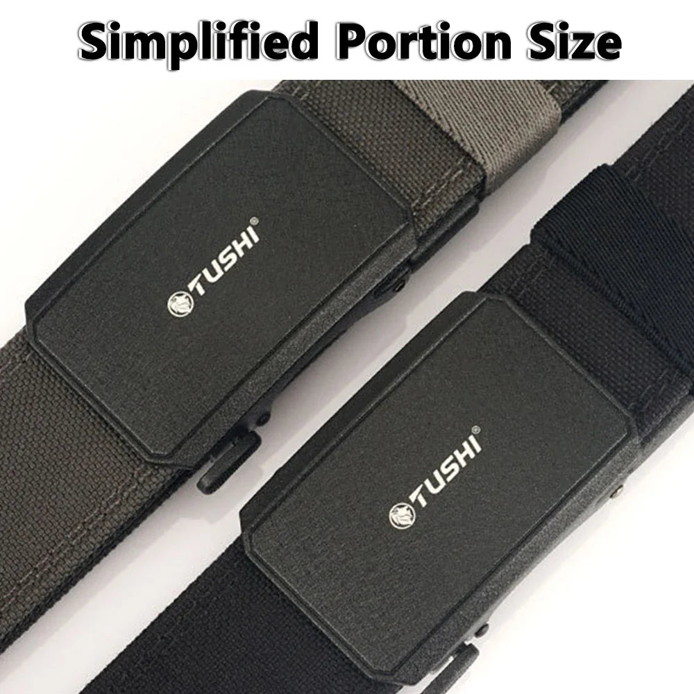 TUSHI Automatic Buckle Comfortable Nylon Military Gun Belt Outdoor Hunting Multifunctional IPSC Tactical Canvas Belt Men Belt