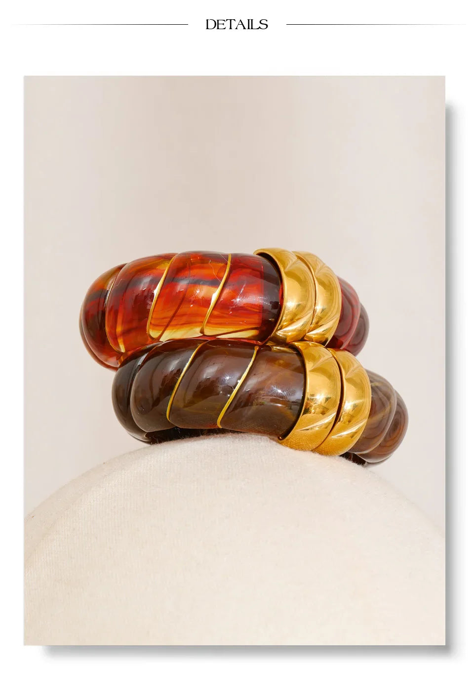 Yhpup Exclusive Multi-Color Acrylic Resin Wide Statement Bracelet Bangle Stainless Steel Autumn Winter Sweater Wrist Jewelry