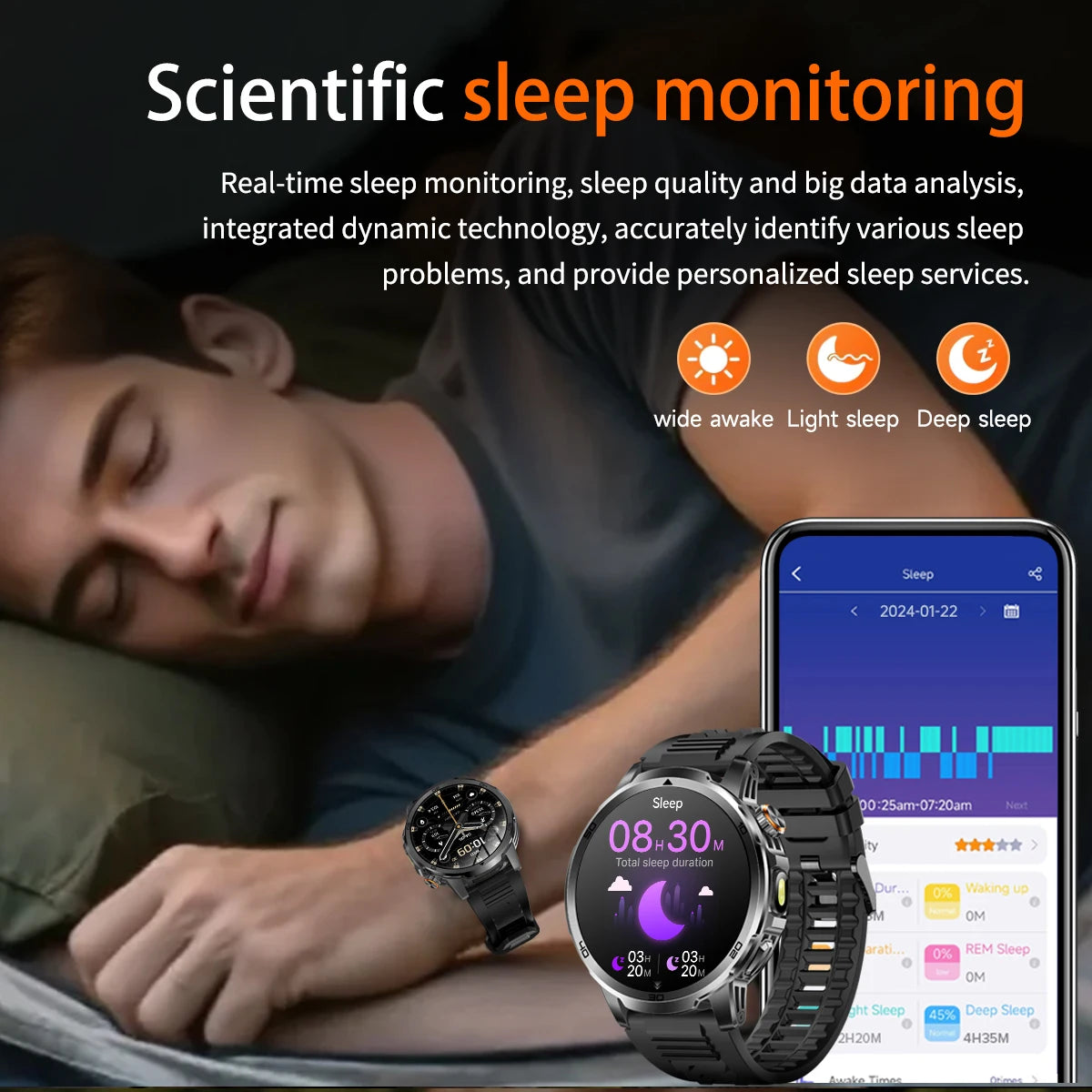 1000mAh Super Large Battery Military Smart Watch BT Call LED Flashlight SOS Alarm 5ATM Waterproof Outdoor Tactical Watches Men