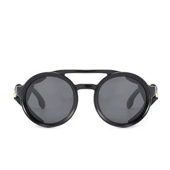 Sunglasses Men Women Classic Sun Glasses With Side Leather Round Eyewears