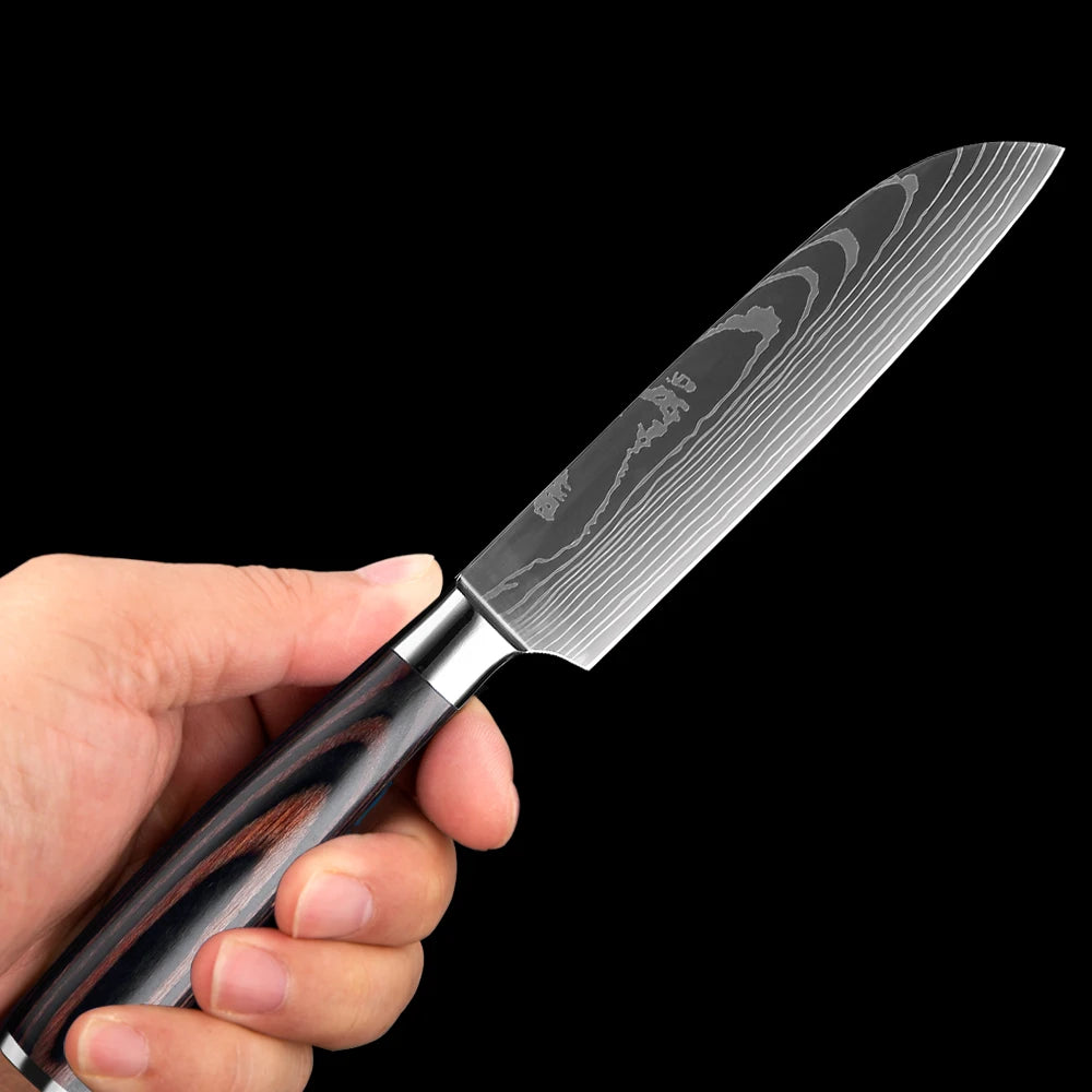 Pro Kitchen Chef Knife Super Sharp Stainless Steel Cleaver Laser Damascus