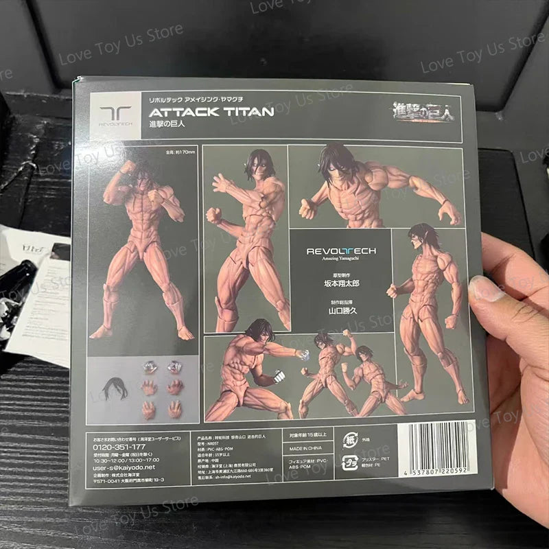 Attack on Titan Eren Jaeger Action Figure Revoltech Amazing Yamaguchi Eren Yeager Model Toys Figures Movable PVC Collection Doll