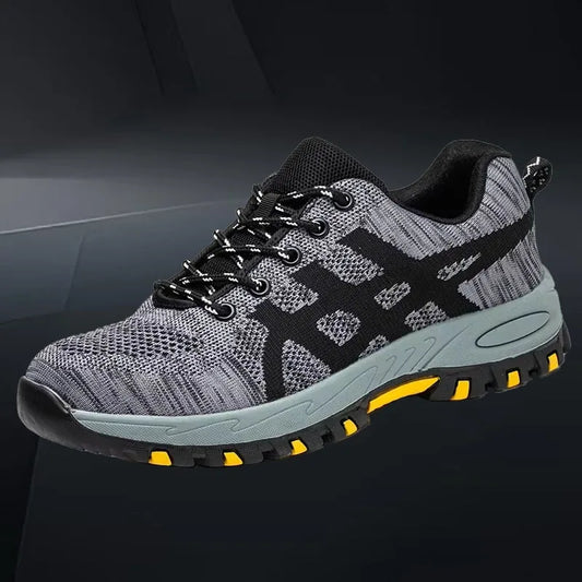Men Steel Toe Work Sneakers Safety Shoes Anti Puncture Construction Boots Lightweight Durable Protective Footwear for Work