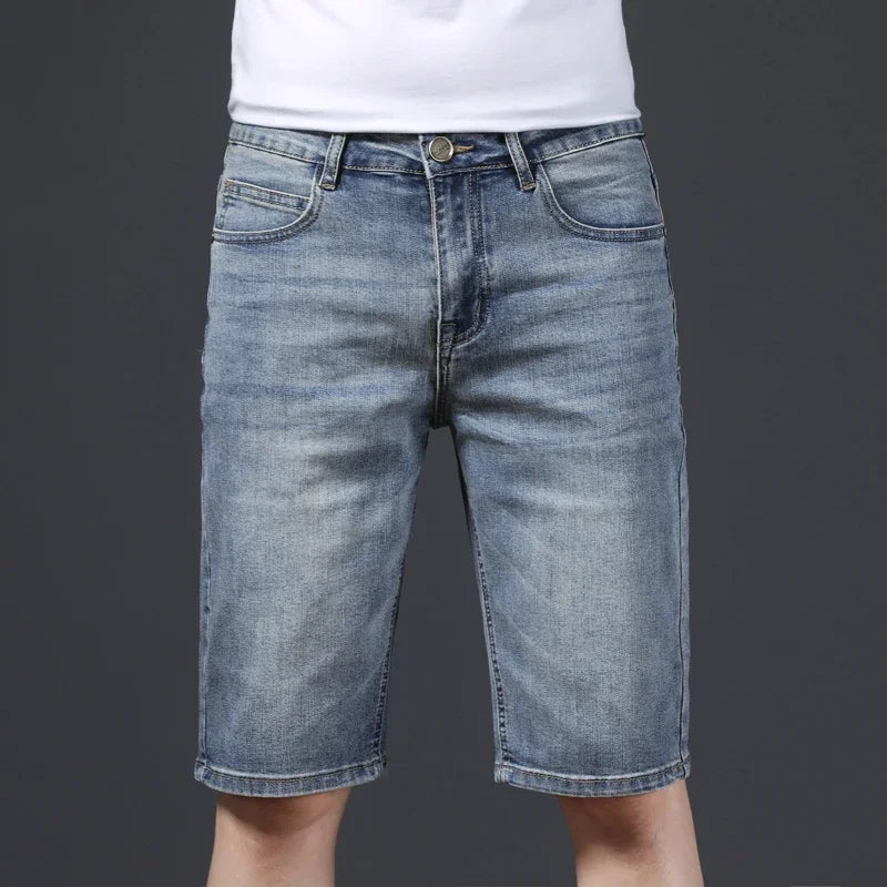 2025 New Summer Brand Stretch Thin Bermuda Masculina Cotton Denim Jeans Men Knee Length Soft Ropa Hombre Shorts