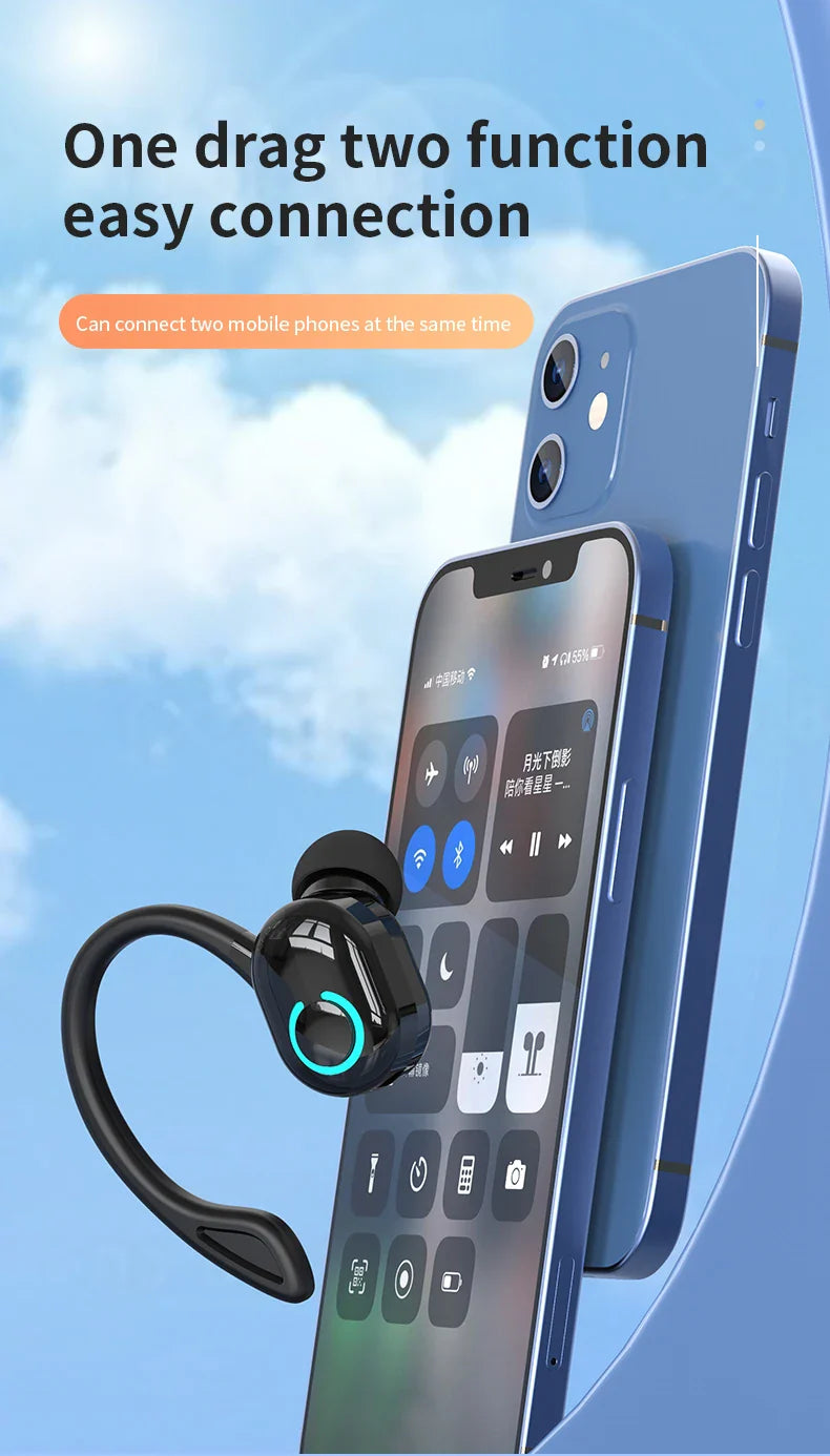 VAORLO S10 New Earphone Bluetooth Earphone Sport Business Single Ear Earphone With Good Sport Range and Noise Reduction Wearing