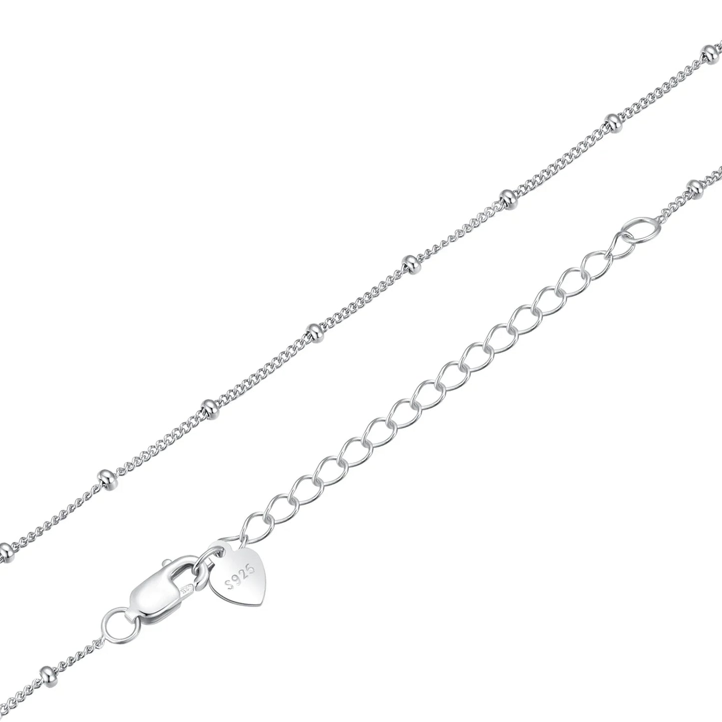 BAMOER Classic Basic O-chain Solid 925 Sterling Silver Lobster Clasp Adjustable Necklace Box Cable Chain DIY Jewelry for Women