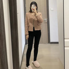 Women Thermal Jeans Stretch High Waist Winter Plush Warm Jeans