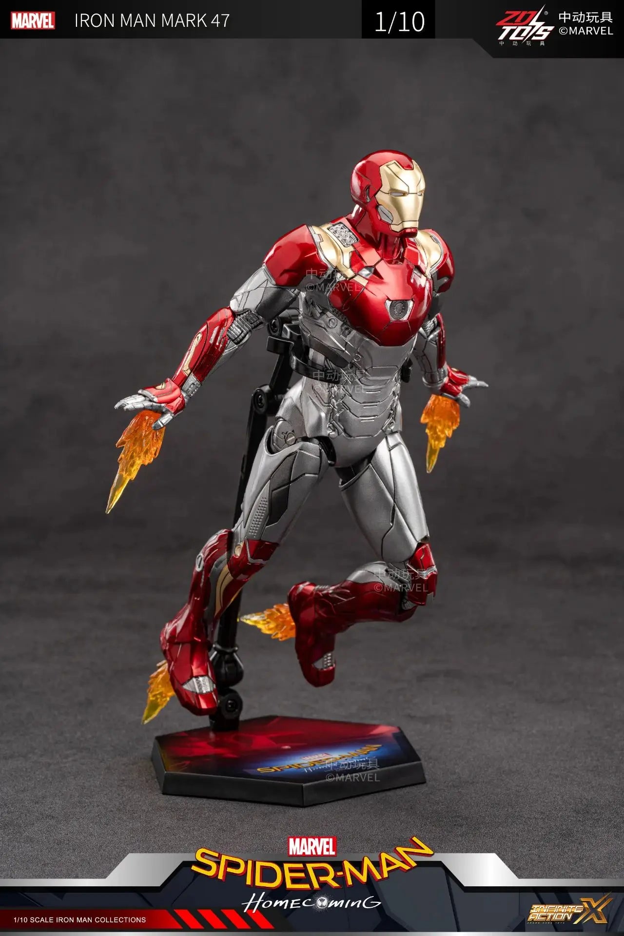 ZD Toys Iron Man MK35 Red Snapper Action Figure Iron Man Mk41 Mk47 Tank MK24 MK22 1/10 Scale Iron Man Collections Gift