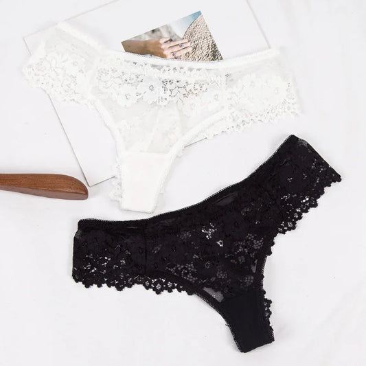 Women Panties Underwear Black Lace Panties Lingerie Female Floral Lace Briefs