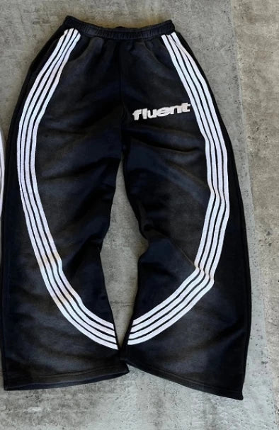 Wide-leg Pants Y2K Harajuku Retro Classic Striped Sweatpants Hip-hop Street