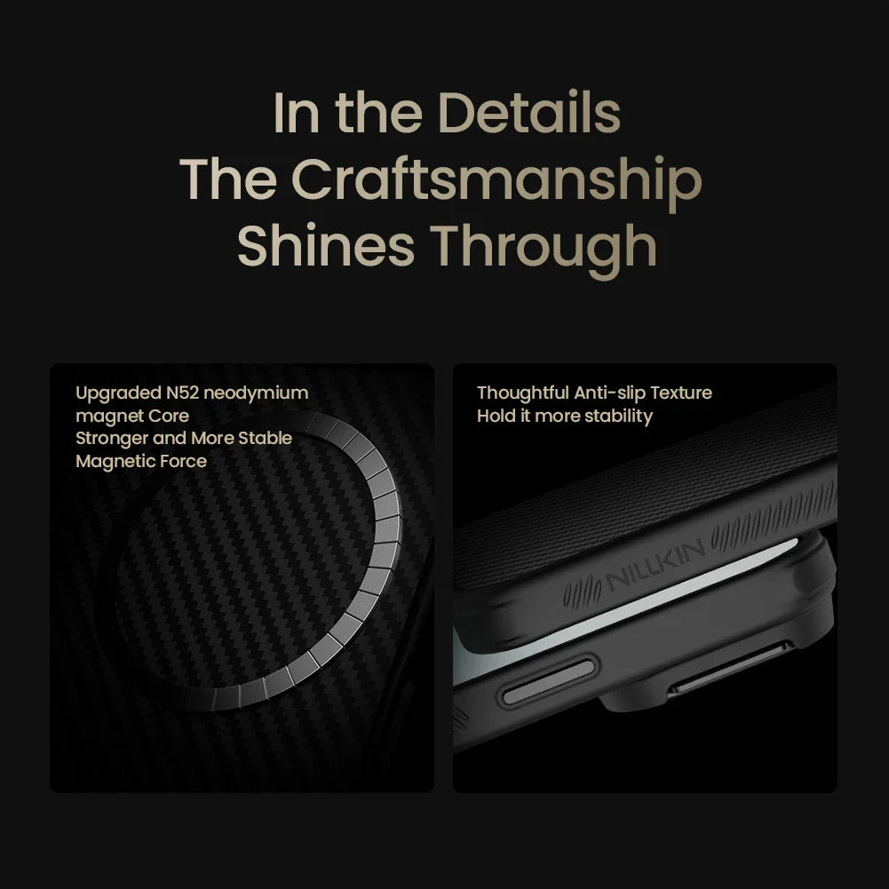 For iPhone 17 Pro Max / 17 Pro case CarboProp Fiber Magnetic Adapt Translucent Black Camera Cover Lens Back Cover Protection