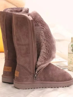 Women Classic Ladies Girls Winter Snow Boots 2023 Waterproof Warm Genuine Leather Fur Australia Plus Velvet Knee High  Winter