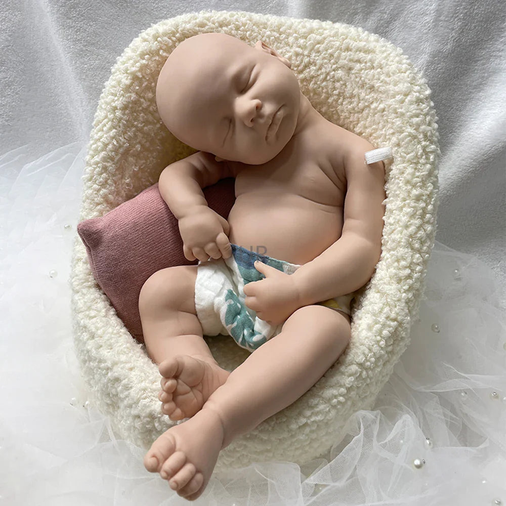 Full Body Silicone Reborn Baby Girl Loulou 20Inch 1:1 Lifelike Silicone Bebe Washable Newborn Dolls for Kids Teaching