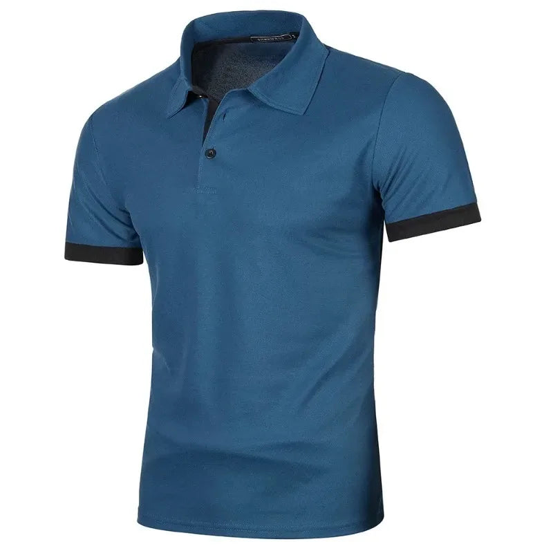 Summer Mens Short Sleeve Polo Shirts Lightweight Lapel Streetwear Breathable Tshirts for Men Basic Business Solid Color Top