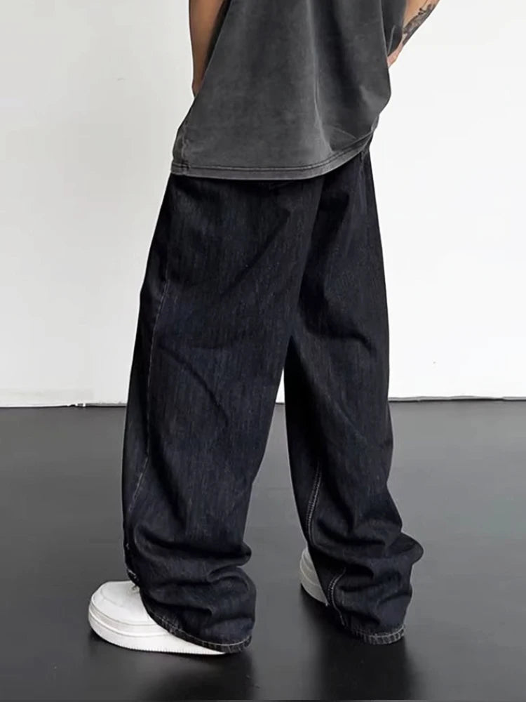 Hip Hop Distressed Jeans Pants Men Ripped Patchwork Denim Trousers