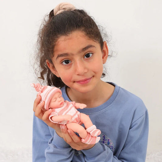 20cm Reborn Dolls Silicone Vinyl Baby Doll Cute Mini Bebe Doll Baby Reborn Doll Toys Waterproof Vinyl Doll For Girls Gift