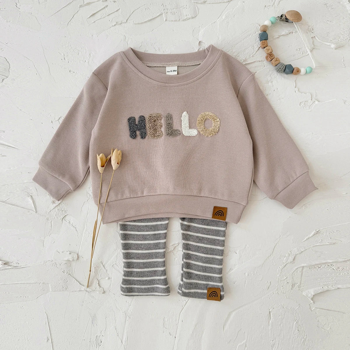 Baby Boy Clothing Set Sports Shirt Hooded Sweatshirt+Long Pants Children's Long Sleeved Clothing Set Towel Embroidery Label Set