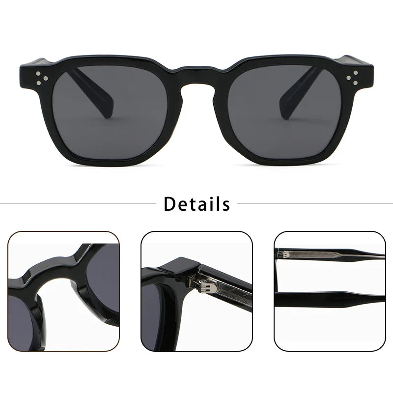 CATERSIDE New Retro Punk Men Sunglasses Square Personalized Design Glasses Women's Fashion Party Glasses Festival Gift 2 Pieces