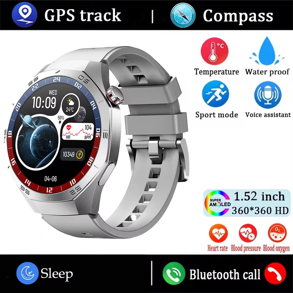 New WatchAMOLED Screen Bluetooth Call Heart Rate Waterproof Women 5 Upgraded Version Sport Fitness Tracker Smart Watch Men Gift