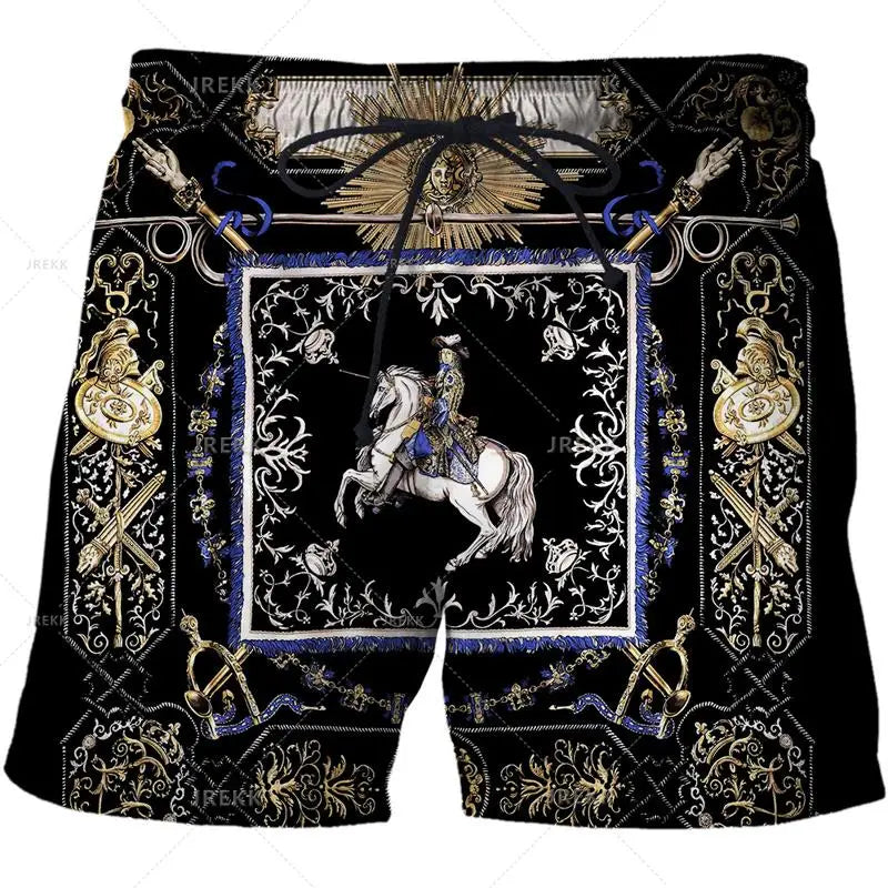 Luxurious Newest Iron Chain 3D Printed Streetwear Men Board Shorts Harajuku Hip Hop Leisure Beach Shorts fitness sports Shorts