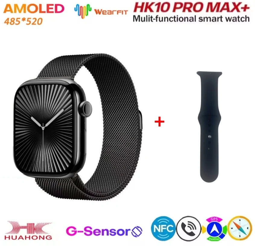HK10 Pro Max  AMOLED Smart Watch Men WiFi Bluetooth Call ChatGPT Compass G-Sensor Photo Album Sport Smartwatch for Android IOS